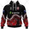 NRL St. George Illawarra Dragons Custom Name Number 2023 Indigenous Jersey Zip Up Hoodie