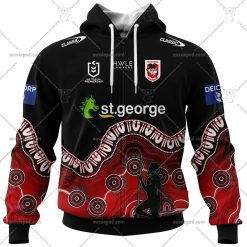 NRL St. George Illawarra Dragons Custom Name Number 2023 Indigenous Jersey Zip Up Hoodie