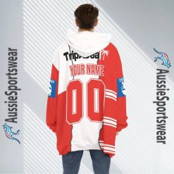 Alternative view of NRL St. George Illawarra Dragons Custom Name Number 2023 Mix Jersey Fleece Oodie