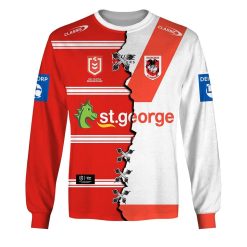 NRL St. George Illawarra Dragons Custom Name Number 2023 Mix Jersey V2 Sweatshirt
