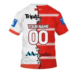 Alternative view of NRL St. George Illawarra Dragons Custom Name Number 2023 Mix Jersey V2 T-Shirt