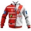 NRL St. George Illawarra Dragons Custom Name Number 2023 Mix Jersey V2 Zip Up Hoodie