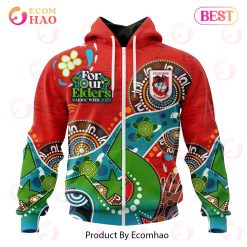NRL St. George Illawarra Dragons Custom Name Number Special Design NAIDOC Zip Up Hoodie