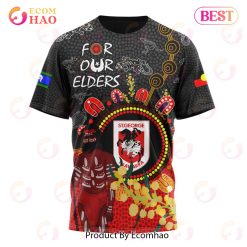 NRL St. George Illawarra Dragons Custom Name Number Special Edition NAIDOC T-Shirt