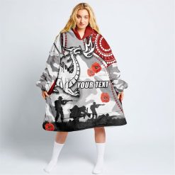NRL St. George Illawarra Dragons Custom Text ANZAC Day Fleece Oodie