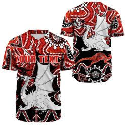 NRL St. George Illawarra Dragons Custom Text Indigenous Limited Edition Baseball Jersey