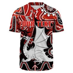 Alternative view of NRL St. George Illawarra Dragons Custom Text Indigenous Limited Edition Baseball Jersey