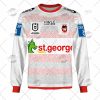 NRL St. George Illawarra Dragons Custosm Name Number 2022 Captains Run Charity Shield Jersey Sweatshirt
