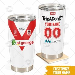 NRL St. George Illawarra Dragons Custosm Name Number 2022 Home Jersey Tumbler