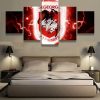 NRL St. George Illawarra Dragons Red Lightning Logo 5 Panel Canvas