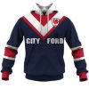 NRL Sydney Roosters Custom Name Number 1976 Vintage Retro Jersey Pullover Hoodie