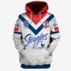 NRL Sydney Roosters Custom Name Number 2019 Away Jersey Pullover Hoodie