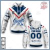 NRL Sydney Roosters Custom Name Number 2021 Away Jersey Pullover Hoodie