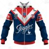 NRL Sydney Roosters Custom Name Number 2021 Home Jersey Zip Up Hoodie