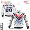 NRL Sydney Roosters Custom Name Number 2023 Away Jersey Pullover Hoodie