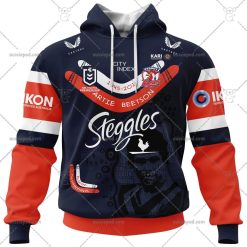 NRL Sydney Roosters Custom Name Number 2023 Indigenous Jersey Pullover Hoodie