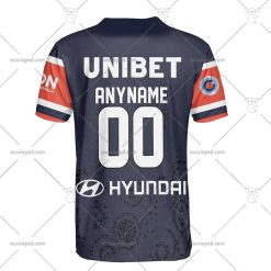 Alternative view of NRL Sydney Roosters Custom Name Number 2023 Indigenous Jersey T-Shirt
