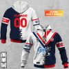 NRL Sydney Roosters Custom Name Number 2023 Mix Jersey V2 Pullover Hoodie