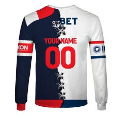 Alternative view of NRL Sydney Roosters Custom Name Number 2023 Mix Jersey V2 Sweatshirt