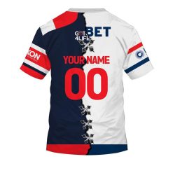 Alternative view of NRL Sydney Roosters Custom Name Number 2023 Mix Jersey V2 T-Shirt