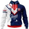 NRL Sydney Roosters Custom Name Number 2023 Mix Jersey Zip Up Hoodie