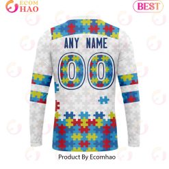 Alternative view of NRL Sydney Roosters Custom Name Number Autism Awareness Sweatshirt