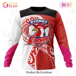 NRL Sydney Roosters Custom Name Number Fight Cancer Sweatshirt