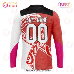 Alternative view of NRL Sydney Roosters Custom Name Number Fight Cancer Sweatshirt