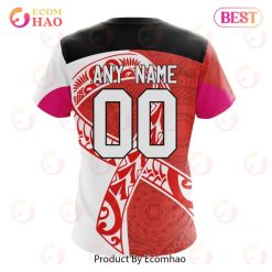 Alternative view of NRL Sydney Roosters Custom Name Number Fight Cancer T-Shirt
