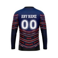 Alternative view of NRL Sydney Roosters Custom Name Number Indigenous Mascot Sweatshirt