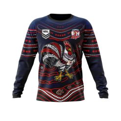 NRL Sydney Roosters Custom Name Number Indigenous Mascot Sweatshirt