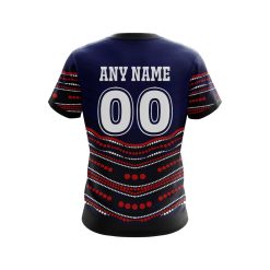 Alternative view of NRL Sydney Roosters Custom Name Number Indigenous Mascot T-Shirt
