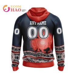Alternative view of NRL Sydney Roosters Custom Name Number Nature Jesey Zip Up Hoodie