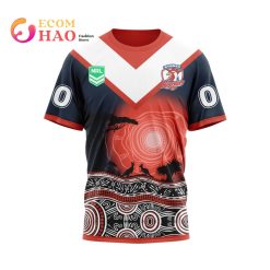 NRL Sydney Roosters Custom Name Number Nature Jesey T-Shirt