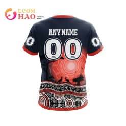 Alternative view of NRL Sydney Roosters Custom Name Number Nature Jesey T-Shirt