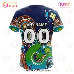 Alternative view of NRL Sydney Roosters Custom Name Number Special Design NAIDOC T-Shirt