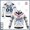 NRL Sydney Roosters Custom Name Number White 2022 Away Jersey Pullover Hoodie