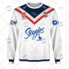 NRL Sydney Roosters Custom Name Number White 2022 Away Jersey Sweatshirt