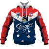 NRL Sydney Roosters Custom Name Number x Bluey Jersey Pullover Hoodie