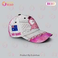 Alternative view of NRL Sydney Roosters Custom Name Pink Fight Cancer Classic Cap