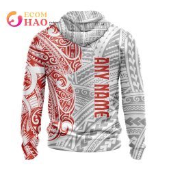 Alternative view of NRL Sydney Roosters Custom Name Polynesian Zip Up Hoodie