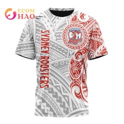 NRL Sydney Roosters Custom Name Polynesian T-Shirt