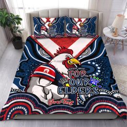NRL Sydney Roosters Custom Text For Our Elsers Doona Cover