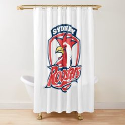 NRL Sydney Roosters White Shower Curtain V2