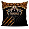 NRL Wests Tigers Black Orange Scratch Square Pillow Case