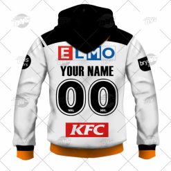 Alternative view of NRL Wests Tigers Custom Name Number 2022 Captains Run Jersey Zip Up Hoodie