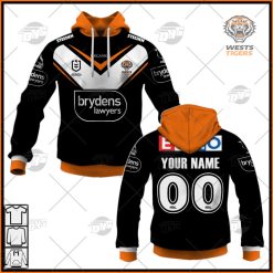 NRL Wests Tigers Custom Name Number 2022 Home Jersey Pullover Hoodie