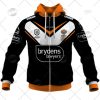 NRL Wests Tigers Custom Name Number 2022 Home Jersey Zip Up Hoodie