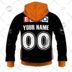 Alternative view of NRL Wests Tigers Custom Name Number 2022 Multicultural Jersey Zip Up Hoodie