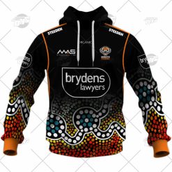 Alternative view of NRL Wests Tigers Custom Name Number 2022 Runout Tee Jersey Pullover Hoodie